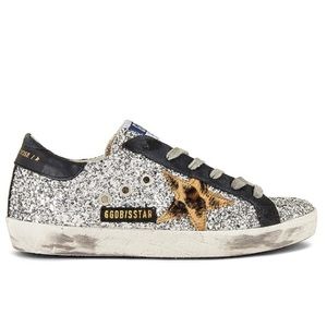 GGDB Superstar Sneakers Silver Glitter/Leopard ⭐️